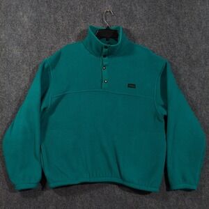 Verbier Fleece Sweatshirt Mens Large Green Snap Neck Pullover Pockets Canada